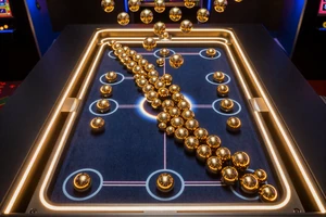 Golden Plinko Betsoft - Plinko Instant Win Game mit goldenen Kugeln und 96.5% RTP