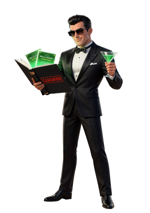 BillionaireSpin Maskottchen pr&auml;sentiert geheime Bonus-Akte - Casino Freispiele ohne Einzahlung f&uuml;r neue Spieler